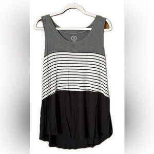 Maurice’s Women's Gray and Black Striped Tank Top
